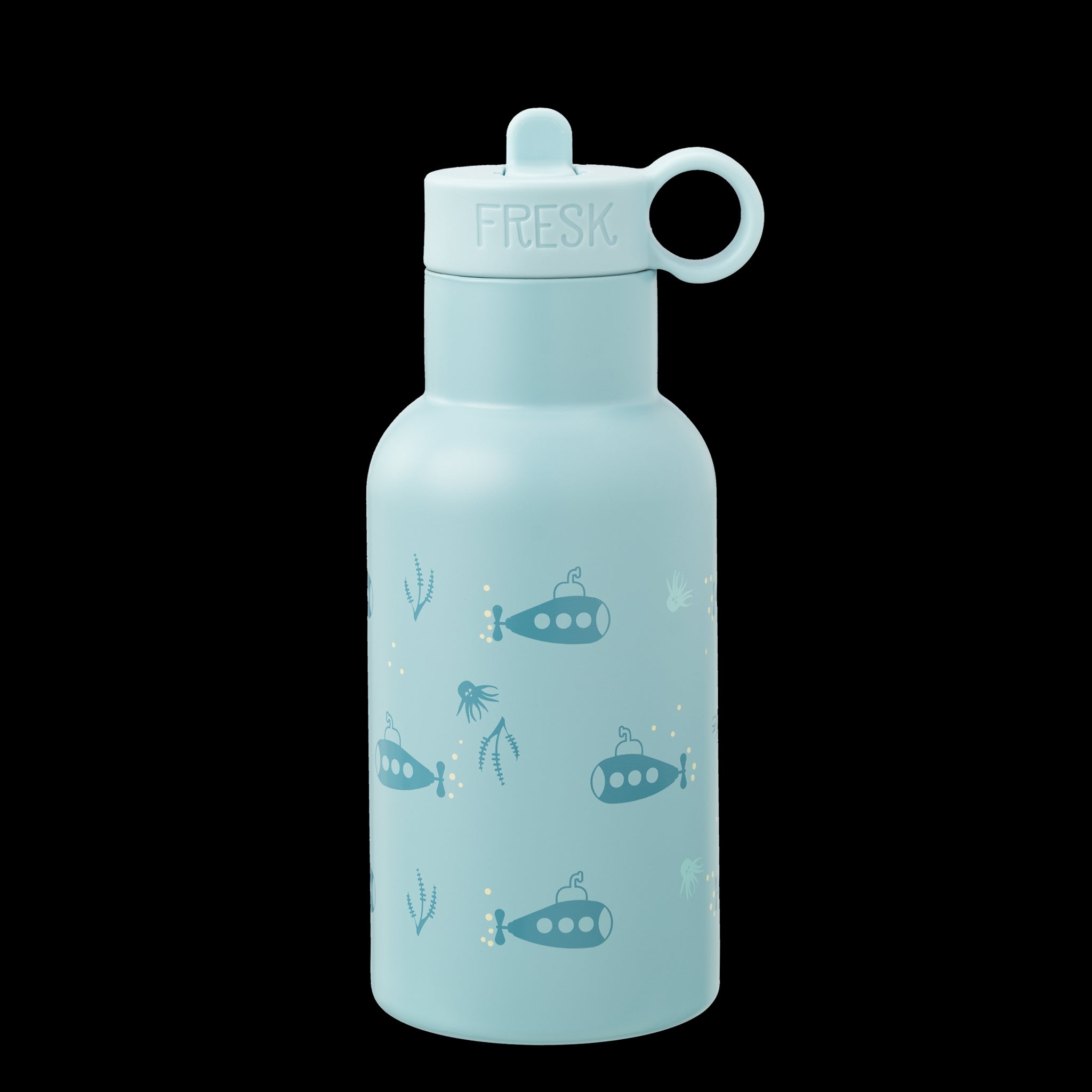 Borraccia termica in acciaio con cannuccia per bimbi 350 ml - Sottomarini